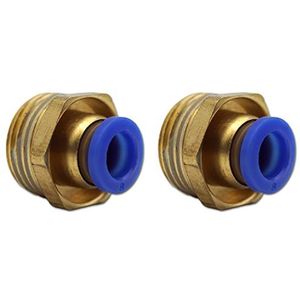 Pneumatische steekaansluiting 1/2"" op 8 mm pneumatische slang, set van 2 steekschroefverbinding (1/2"" - 8mm)
