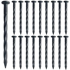 Aoipend 50 stuks plastic spiraal landschap rand verankering spikes 8 inch nylon landschappen nagels roest tuin rand inzet voor gazon bestrating, onkruidbarrière, kunstgras zwart