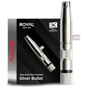 ROYAL [Made in Korea] Premium neushaartrimmer voor mannen, zilveren kogel, handleiding, batterijvrij, roestvrij, waterdicht, pijnloos met gepatenteerd mechanisme ET-3