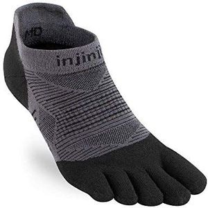 Injinji - Run - Teensokken - Zwart/Grijs - No Show - Lightweight