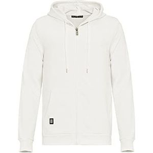 Redbridge Heren sweatjack met capuchon Zip Hoodie met ritssluiting Premium Basic, ecru, L