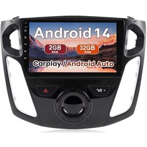 Android 15 Autoradio 9 inch touchscreen voor Ford Focus 2012 2013-2018 Autoradio Navigatie met Carplay met GPS navigatie Bluetooth FM USB Steering Wheel Control(X9 8G+256G)