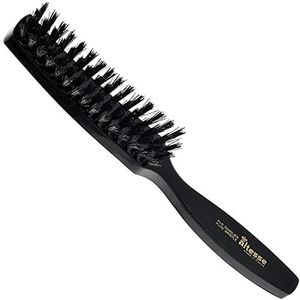 Altesse 2454 Smalle natuurlijke haren borstel styling borstel met 4 rijen varkenshaar haarborstel grote platte zwarte handgreep. Stijve haren borstel voor mannen en haarborstels voor vrouwen gemaakt