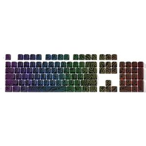 QPSJXN OEM IMD-Tech Keycap Set 118 met topografisch patroon Briljant Design (Black 118 Keys)
