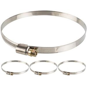 Slangklemmen, Slangklem met wormaandrijving, Klembereik 90-110 mm, set van 4 stuks, W2 roestvrij staal, Met kruisgleuf, 9 mm Bandbreedte, Buisklemmen voor wasmachine, Tuin, Vaatwasser, Zwembad