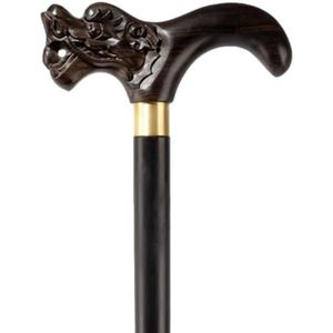 mobiliteitshulpmiddel, Wandelstok met gesneden draak-/fenikskop for mannen en vrouwen, Omic houten wandelstok, antislip voetpad(A,77Cm(Use Height 145 150Cm))