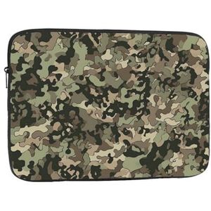 Bedrukte jungle camouflage Laptop Sleeve Bag voor vrouwen, schokbestendige beschermende laptop case 10-17 inch, lichtgewicht computer cover tas, ipad case, Zwart, 12 inch