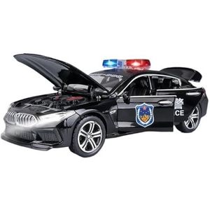 Speelgoed Auto Model 1:32 Voor BMW M8 Lichtmetalen Automodel Met Geluid, Licht, Terugtrekbaar Speelgoed, Metalen Ornament, Cadeau Voor Jongen Mini-Voertuigspeelgoed(Zwart)