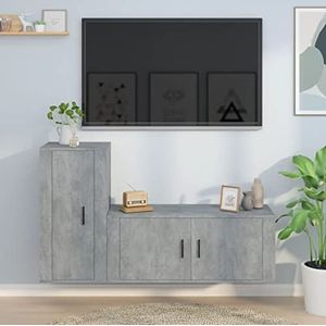 CBLDF Meubels-sets-2-delige tv-kast set beton grijs ontworpen hout