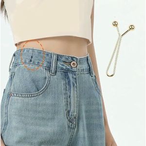 Onzichtbare metalen clips voor korsetten, verstelbare knoopsluitingen, geschikt voor jeans en kleding, modeaccessoire 4-delige set - 4 stuks Goudkleurig