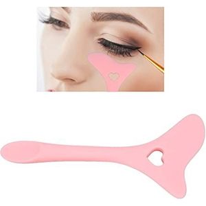 Eyeliner Stencil Vleugeltips, Siliconen Wenkbrauwpotlood Stencil met Huidcrème Lepel aan de Staart, Herbruikbare Oogschaduw Applicator Hulp, Multifunctioneel Oog Make-up Tool(Roze)