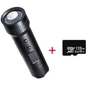 Actiecamera, DV3000 Actie Camera HD 1080P Motorfiets Fietshelm Waterdichte Camera Sport DV Zaklamp Video Dash Cam for Auto fiets(Camera Add 128G)