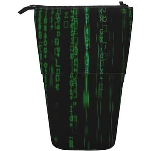 Hacker Era Print Leuke Etui met Rits Verstelbare Stand Potlood Houder Grappige Make-uptas, Zwart, Eén maat, Tas Organizer