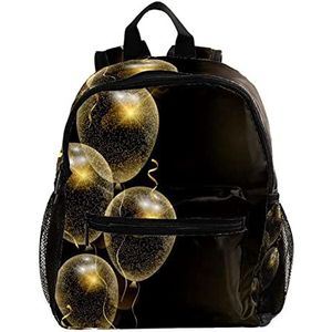 Gouden Glitter Ballonnen Leuke Mode Mini Rugzak Pack Bag, Meerkleurig, 25.4x10x30 CM/10x4x12 in, Rugzak Rugzakken