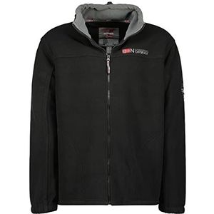 Geographical Norway TAMAZONIE MEN - Dikke Warme Heren Fleece Ritssluiting - Mannen Warme Winter Sweat Jacket - Lange Mouw Gevoerd Sweatshirt - Outdoor Comfort Sweater ZWART XL