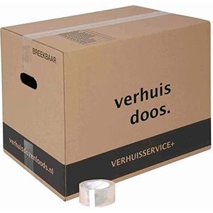 Verhuisdozen - 5 stuks - 60 Liter - Extra stevige Verhuisdoos - Dubbel golf karton - Incl. Tape