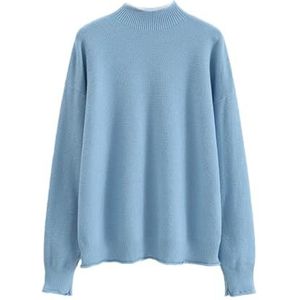 Lmtossey Lente en herfst dames pullover trui casual gebreide warme top, Blauw 231, Eén Maat