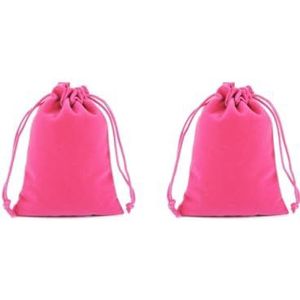 2 set 100 Stuks Velours Sieraden Zakjes Speelgoed Opbergzakken Stofdicht Organizer Snacks Party Gunsten Verpakking Gift Bag Rose, Rose rood
