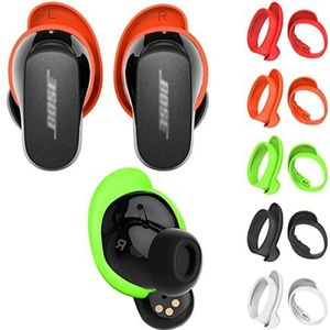 BLOOOK 5 paar oordopjes compatibel voor Bose QuietComfort oordopjes II oorhaken, oortelefoon accessoires compatibel voor Bose QC oordopjes 2 II covers tips siliconen (rood+oranje+groen+zwart+wit)