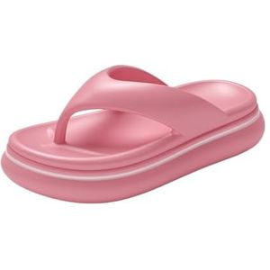 Doucheschoenen, Zomerse dikke zool strandslippers - Comfortabele EVA-slippers for dames en heren(Pink,35 EU)