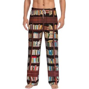 Boeken Heren Lange Lounge Wear Broek Nachtkleding Pyjama Bodems Nachtkleding Met Zakken En Trekkoord, Wit, S