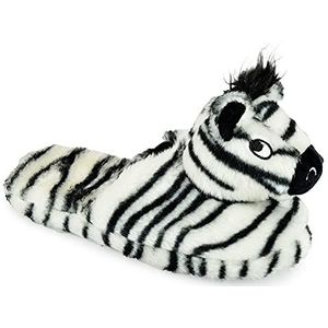 Dames 3D zacht comfortabel karakter nieuwigheid 3D dier huis slippers UK 3-8, Zebra, 39/40 EU