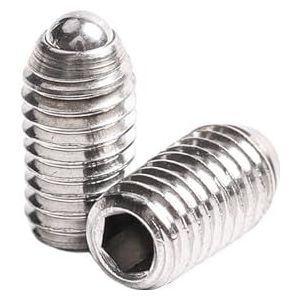 Bal plunjer veer plunjer stelschroef, Inbusbouten met veerkogelplunjer Stelschroeven M3 - M12 Roestvrijstalen veer Hex 12,9 stalen kogelpuntplunjerschroef(304 Stainless Steel,20MM-M6 10PCS)