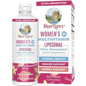 MaryRuth's Liposomale Multivitamine voor vrouwen, 450 ml, vanille-perzik, USDA-Organic, veganistisch, glutenvrij, genetisch vrij, liposomale technologie