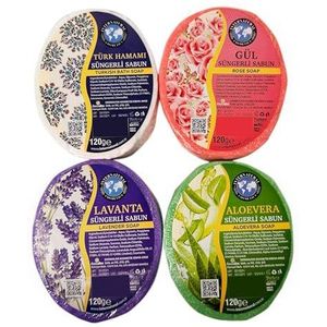 Rigasz Handgemaakte Exfoliërende Spons Zeep Set 4 x 120 gr. Natuurlijke en vernieuwende reinigingservaring