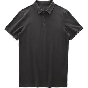 Heren Zomer Effen Kleur Polos Shirts Mannen Golf Korte Mouwen T-shirts Herenkleding Koreaanse Blouse, Donker Grijs9, S