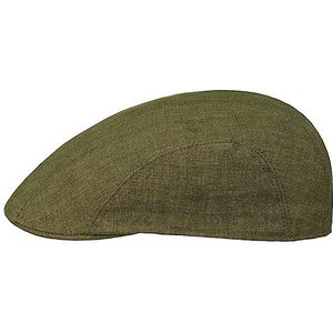 Stetson Madison Linnen Flatcap Dames/Heren - pet cap flat hat met klep voering voor Lente/Zomer - 59 cm groen