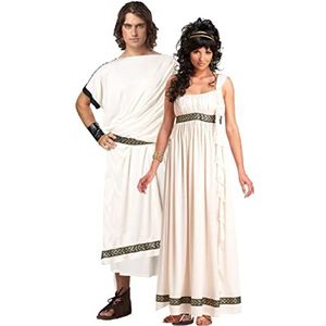 Griekse godin kostuum Romeinse krijger kostuum oude Egyptische farao gewaad Griekse godin prins en prinses Halloween kostuum (man, XL)
