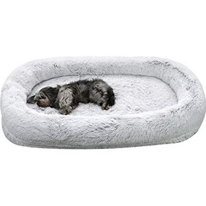 Pluizige hondenmand - Slipvaste harige huisdier rustmat - Comfortabele wasbare huisdiermat voor grote middelgrote kleine honden, grijze rustkussens voor koud weer Huyan