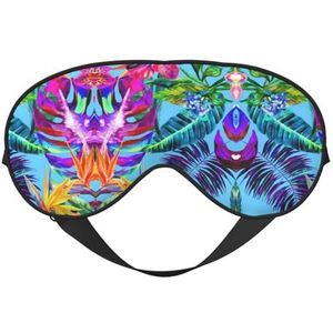 Roze bloem tropische plant afdrukken veelzijdige rust helper, zacht slaap oogmasker dubbelzijdig voor yoga, kamperen, zacht slaap oogmasker