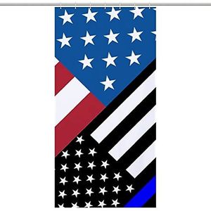 Amerikaanse Blauwe Dunne Lijn Vlag Grappige Badkamer Douchegordijnen Waterdichte Decoratieve Gift Voor Badkamer Thuis Slaapzaal