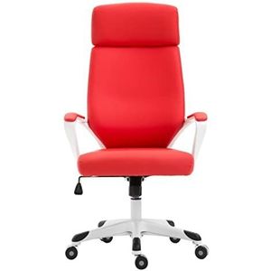 Bureaustoel Draaibare Computerstoel Comfortabele Rugleuning Stoel Schrijfstoel Make-up Kruk Voor Studie Slaapkamer Vergaderruimte (Color : Rot)