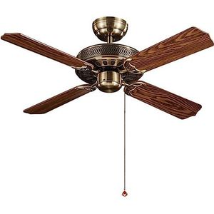 Plafondventilator met Licht Europese Plafondventilator Zonder Verlichting Antieke Plafondventilator Stille Trekkoord Vierbladige Plafondventilator Retro Elektrische Ventilator Ventilatorlicht (Size :