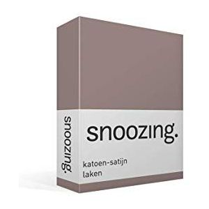 Snoozing - Katoen-satijn - Laken - 240x260 cm - Taupe