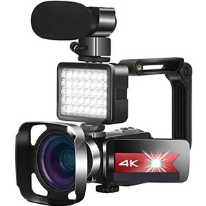 Digitale Camera, 56MP Video Camera 4K Vlog Camcorder for Live Stream Webcam Nachtzicht 16X Zoom Fotografie Digitale Recorder(128G SD Card,Kit 1)