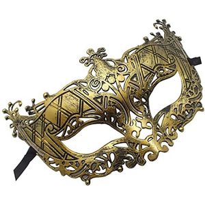 Topkids Accessories Masker Venetiaans Masker Prom Masker Halloween Maskers Kostuum Maskers Feestmasker Mardi Gras voor Koppels, Vrouwen, Mannen (Mat Goud Metaaleffect)