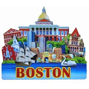 3D Boston Amerika Koelkast Magneet Verenigde Staten Souvenir Gift Hout Craft Collectie