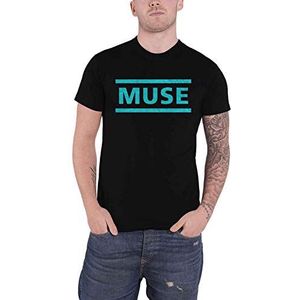 Muse T Shirt Light Blauw Band Logo nieuw Officieel Mannen Zwart XL
