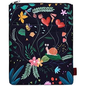 Boekhoes Bloemen Slak Boek Beschermer, Boekomslakken voor Paperback, Wasbare Stof, Boekhoezen met Ritssluiting, Medium 28 X 20 cm Boek Liefhebber Geschenken