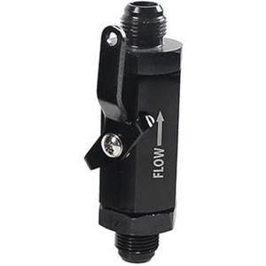 Magneetklep AN6-AN12 Aluminium Inline Brandstof Afsluitklep met Kabelhendel Zwart AN6 AN8 AN10 AN12 Brandstof Afsluit Solenoid(AN8)