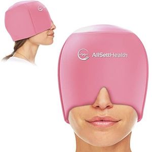 AllSett Health Migraine Relief Cap Ice Head Wrap Hoofdpijn en Migraine Hoed, Hoofdpijn Relief met Warm/Koude Gel