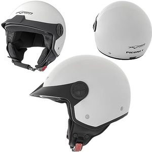 Piconet Jethelm voor motorfiets scooter quad Custom wit ECE 22-06 maat XL