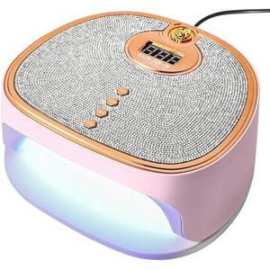 Nagel LED UV-lamp for snel drogende gelnagels, nagellak, hars, 4-timer, diamantontwerp, 45LED UV-manicurelamp, droogmachine(Pink)