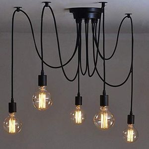E27 Creative Edison Kroonluchter Antiek DIY Kroonluchter 5 Koppen Lampen Vintage Industriële Plafondlamp Hanglamp Lamp Hotel Home Lighting Accessoires