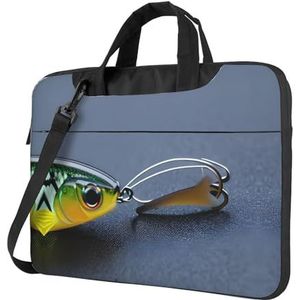 SSIMOO Drie zonnebloemen op houten stijlvolle en lichtgewicht laptop messenger bag, handtas, aktetas, perfect voor zakenreizen, Diverse soorten visaas, 15.6 inch