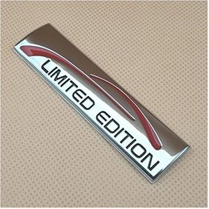 BMINO 1x 3D Metalen Limited Edition Badge Embleem Fender Sticker Auto Accessoires Decal Logo-sticker (Color : Silver)